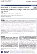 Cover page: Prediction of microbial communities for urban metagenomics using neural network approach