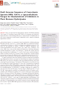 Cover page: Draft Genome Sequence of Coniochaeta ligniaria NRRL 30616, a Lignocellulolytic Fungus for Bioabatement of Inhibitors in Plant Biomass Hydrolysates