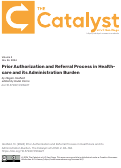 Cover page: Prior Authorization and Referral Process in Health- care and its Administration Burden