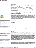 Cover page: Basic emergency care course and longitudinal mentorship completed in a rural Neno District, Malawi: A feasibility, acceptability, and impact study