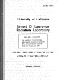 Cover page: THE REAL AND IDEAL STRENGTHS OF THE COMMON STRUCTURAL METALS