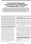 Cover page: Ahead of Print - <em>Francisella tularensis</em> Transmission by Solid Organ Transplantation, 2017 - Volume 25, Number 4—April 2019 - Emerging Infectious Diseases journal - CDC