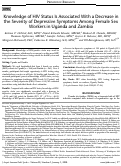 Cover page: Knowledge of HIV Status Is Associated With a Decrease in the Severity of Depressive Symptoms Among Female Sex Workers in Uganda and Zambia