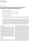 Cover page: Materials and Manufacturing Technologies Available for Production of a Pediatric Bioabsorbable Stent