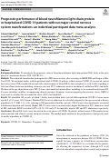 Cover page: Prognostic performance of blood neurofilament light chain protein in hospitalized COVID-19 patients without major central nervous system manifestations: an individual participant data meta-analysis