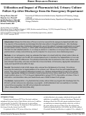 Cover page: Utilization and Impact of Pharmacist-led, Urinary Culture Follow-Up After Discharge from the Emergency Department