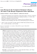 Cover page: Gene Therapy for the Treatment of Parkinson’s Disease: The Nature of the Biologics Expands the Future Indications