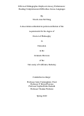 Cover page: Effects of Orthographic Depth on Literacy Performance: Reading Comprehension Difficulties Across Languages