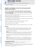 Cover page: Adoption consideration and concerns among young adult female cancer survivors