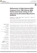 Cover page: Refinement of High-Gamma EEG Features From TBI Patients With Hemicraniectomy Using an ICA Informed by Simulated Myoelectric Artifacts