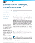 Cover page: Primary Spinal Infections in Patients With Hematologic Immunocompromising Conditions: A Systematic Literature Review