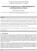 Cover page: Characteristics and experiences of ride-hailing drivers with plug-in electric vehicles