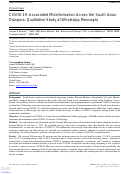 Cover page: COVID-19–Associated Misinformation Across the South Asian Diaspora: Qualitative Study of WhatsApp Messages