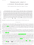 Cover page: Maximal power output of a stochastic thermodynamic engine