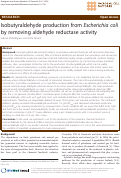 Cover page: Isobutyraldehyde production from Escherichia coli by removing aldehyde reductase activity