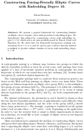 Cover page: Constructing pairing-friendly elliptic curves with embedding degree 10