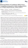 Cover page: Reducing Mobile Air Conditioner (MAC) Power Consumption Using Active Cabin-Air-Recirculation in A Plug-In Hybrid Electric Vehicle (PHEV)