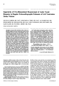 Cover page: Superiority of two-dimensional measurement of aortic vessel diameter in doppler echocardiographic estimates of left ventricular stroke volume