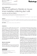 Cover page: Effects of cadmium chloride on mouse inner medullary collecting duct cells