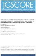 Cover page: Creating inclusive environments: The mediating effect of faculty and staff validation on the relationship of discrimination/bias to students’ sense of belonging. Journal Committed to Social Change on Race and Ethnicity, 1 (1), 60-80.