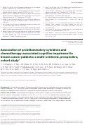 Cover page: Association of proinflammatory cytokines and chemotherapy-associated cognitive impairment in breast cancer patients: a multi-centered, prospective, cohort study.