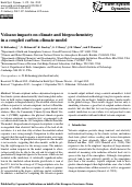 Cover page: Volcano impacts on climate and biogeochemistry in a coupled carbon climate model