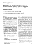 Cover page: Modelling the soil‐plant‐atmosphere continuum in a Quercus–Acer stand at Harvard Forest: the regulation of stomatal conductance by light, nitrogen and soil/plant hydraulic properties