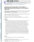 Cover page: Temperament and Parenting Styles in Early Childhood Differentially Influence Neural Response to Peer Evaluation in Adolescence