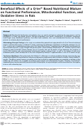 Cover page: Beneficial Effects of a Q-ter® Based Nutritional Mixture on Functional Performance, Mitochondrial Function, and Oxidative Stress in Rats