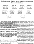 Cover page: Evaluating the Ear for Monitoring Somatosensory Evoked Potentials