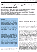 Cover page: Differences in accessing dermatology offices, primary care offices, and emergency departments between Hispanics and Non-Hispanic White Patients