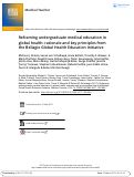 Cover page: Reframing undergraduate medical education in global health: Rationale and key principles from the Bellagio Global Health Education Initiative