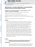 Cover page: National Institute on Drug Abuse genomics consortium white paper: Coordinating efforts between human and animal addiction studies