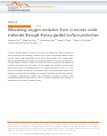 Cover page: Alleviating oxygen evolution from Li-excess oxide materials through theory-guided surface protection