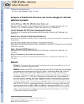 Cover page: Analysis of interfacial structure and bond strength of self-etch adhesives.