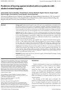 Cover page: Predictors of leaving against medical advice in patients with alcohol-related hepatitis