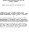 Cover page: Chapter 12 Mechanisms by which early-life experiences promote enduring stress resilience or vulnerability