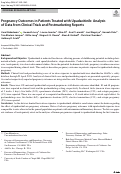 Cover page: Pregnancy Outcomes in Patients Treated with Upadacitinib: Analysis of Data from Clinical Trials and Postmarketing Reports.