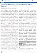 Cover page: Genomics of emerging infectious disease: A PLoS collection.
