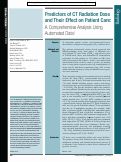 Cover page: Predictors of CT Radiation Dose and Their Effect on Patient Care: A Comprehensive Analysis Using Automated Data.