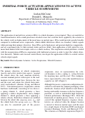 Cover page: Inertial Force Actuator Applications to Active Vehicle Suspensions