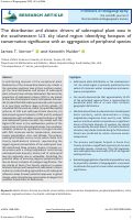 Cover page: The distribution and abiotic drivers of subtropical plant taxa in the southwestern U.S. sky island region: identifying hotspots of conservation significance with an aggregation of peripheral species