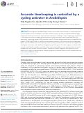 Cover page: Accurate timekeeping is controlled by a cycling activator in Arabidopsis