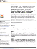 Cover page: Catecholaminergic polymorphic ventricular tachycardia patients with multiple genetic variants in the PACES CPVT Registry