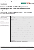 Cover page: Comparison of healthy blood donor Greyhounds and non‐Greyhounds using a novel point‐of‐care viscoelastic coagulometer