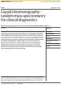 Cover page: Liquid chromatography–tandem mass spectrometry for clinical diagnostics