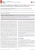 Cover page: Draft Genome Sequence of Salmonella enterica subsp. enterica Serovar Lille Strain CRJJGF_000101 (Phylum Gammaproteobacteria)