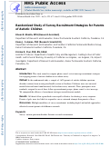 Cover page: Randomized Study of Survey Recruitment Strategies for Parents of Autistic Children