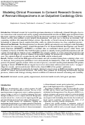 Cover page: Modeling Clinical Processes to Consent Research Donors of Remnant Biospecimens in an Outpatient Cardiology Clinic