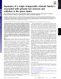 Cover page: Expansion of a single transposable element family is associated with genome-size increase and radiation in the genus Hydra